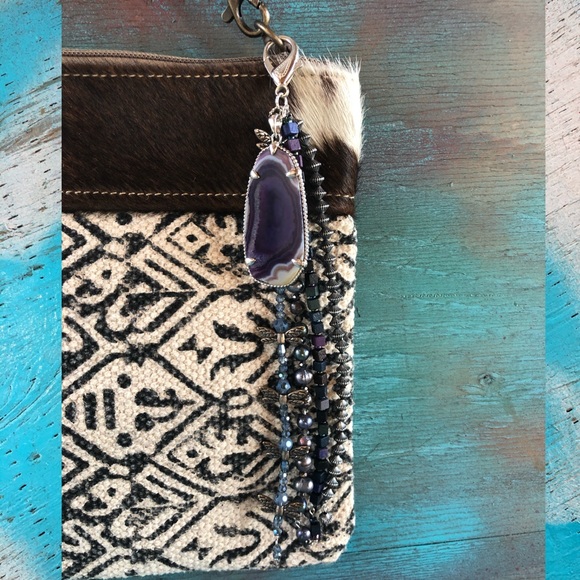 🦄 Beaded Bling Purse Bag Geode Charm Keychain - Picture 6 of 14
